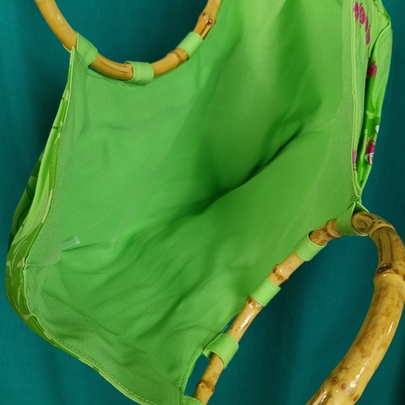 SOLD Y2k Vintage Sanrio Licensed Hello Kitty Hawaiian Kawaii Bamboo Handle Bag - Picture 4 of 8